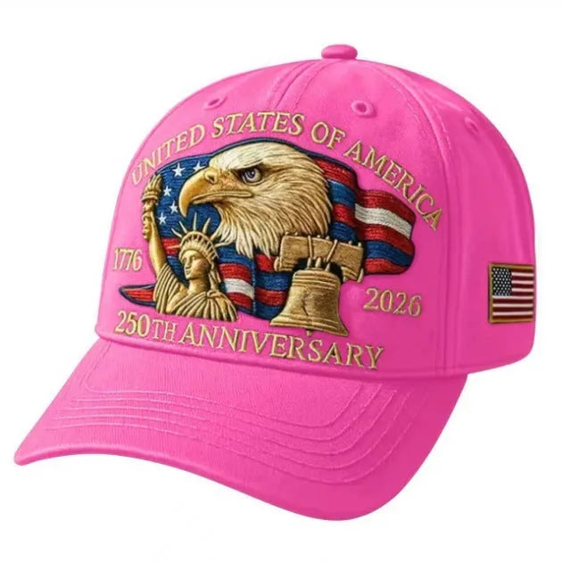 250 weeks old embroidered American eagle head cotton baseball cap dome crown sunscreen breathable sunshade anniversary colours