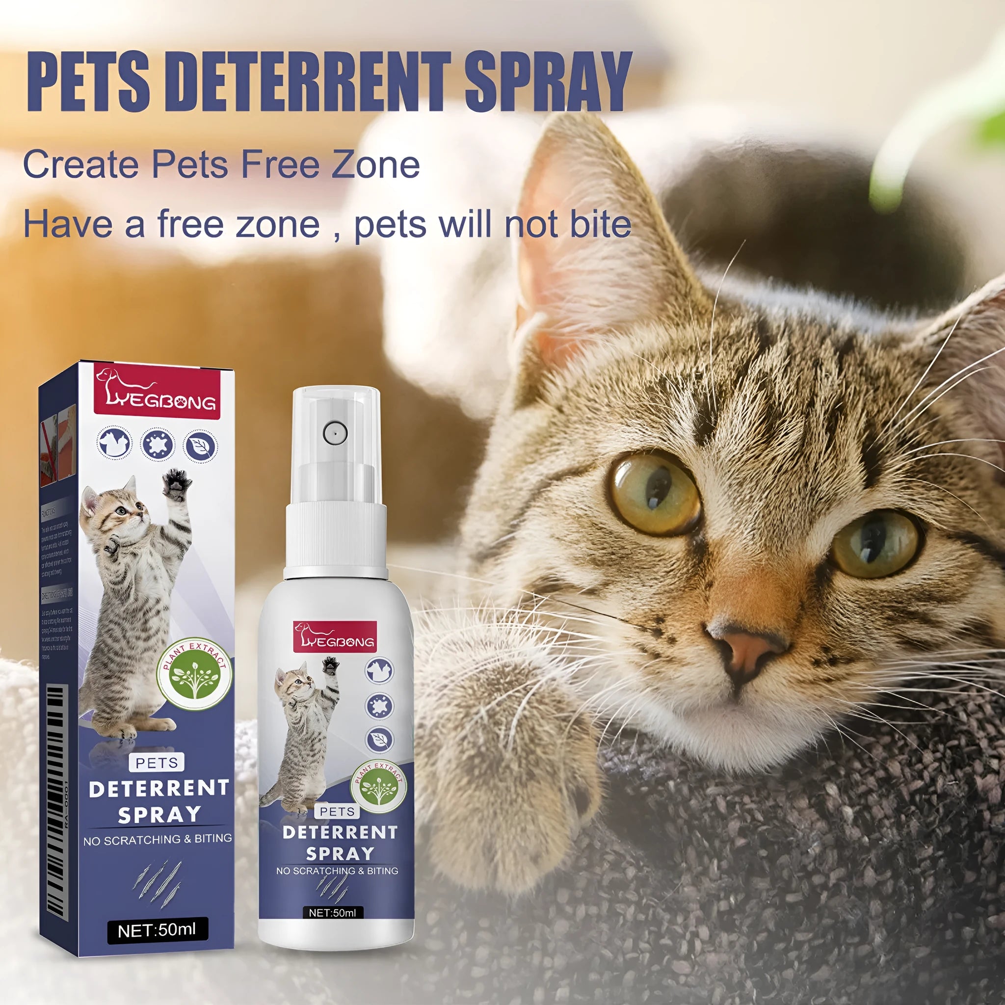 50ml pet behaviour spray bottle for deterring scratching on doors and sofas