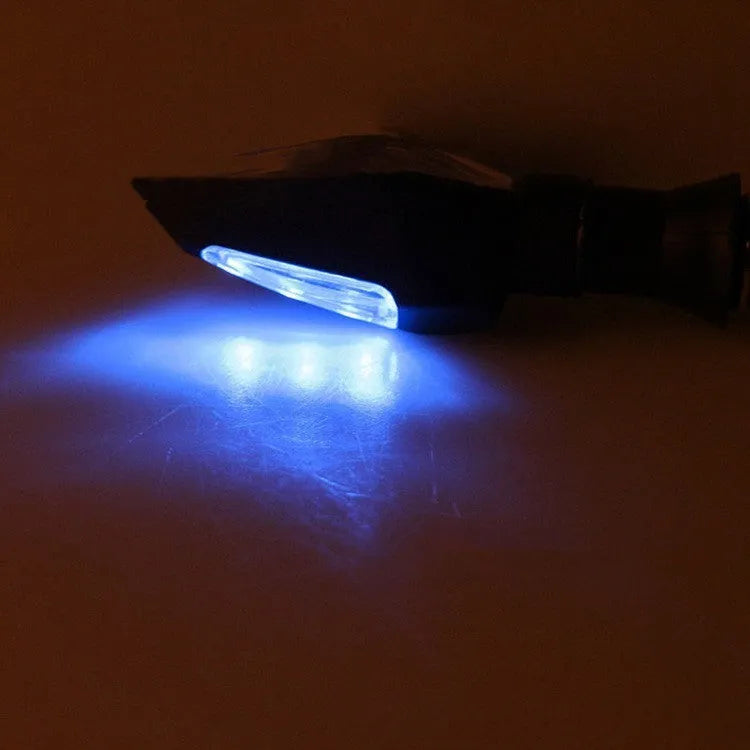Motorcycle turn signal lights with double-sided luminous yellow blue LED illumination