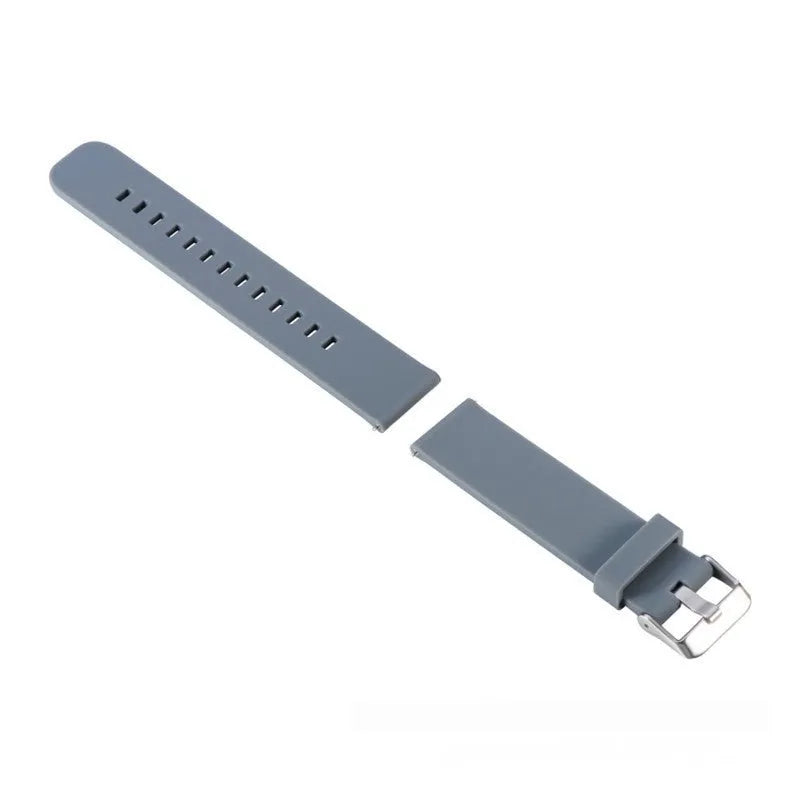 Solid colour silicone watch strap for Garmin Forerunner 245 on a straight buckle