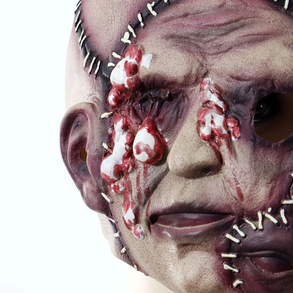 Three-sided grimace horror Halloween mask made from natural latex