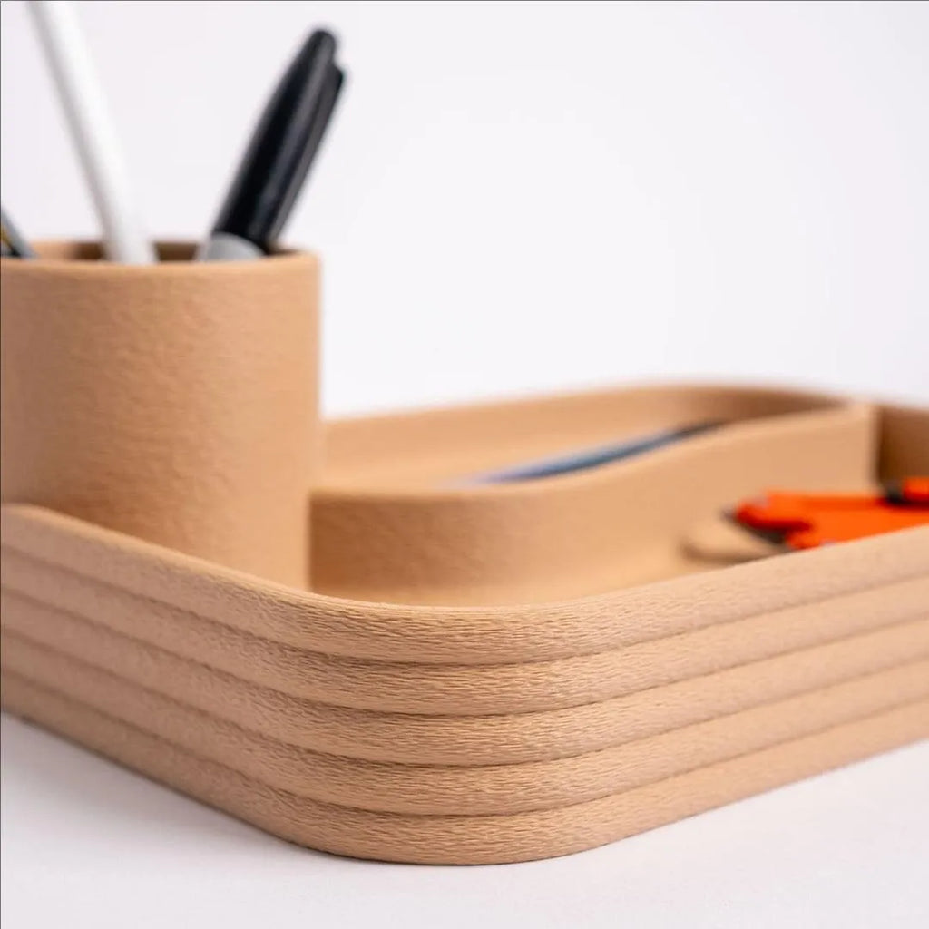 Plastic desktop storage box in modern simplicity style, 24x16x8cm, for remotes, cosmetics and cables