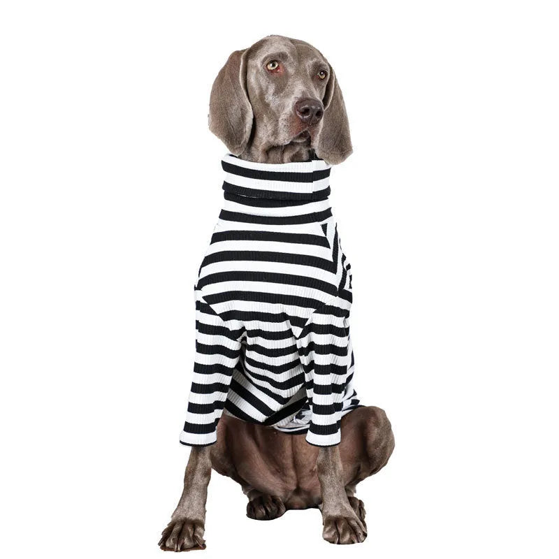 Large breed dog clothing with thin inner lining in black and white colour options