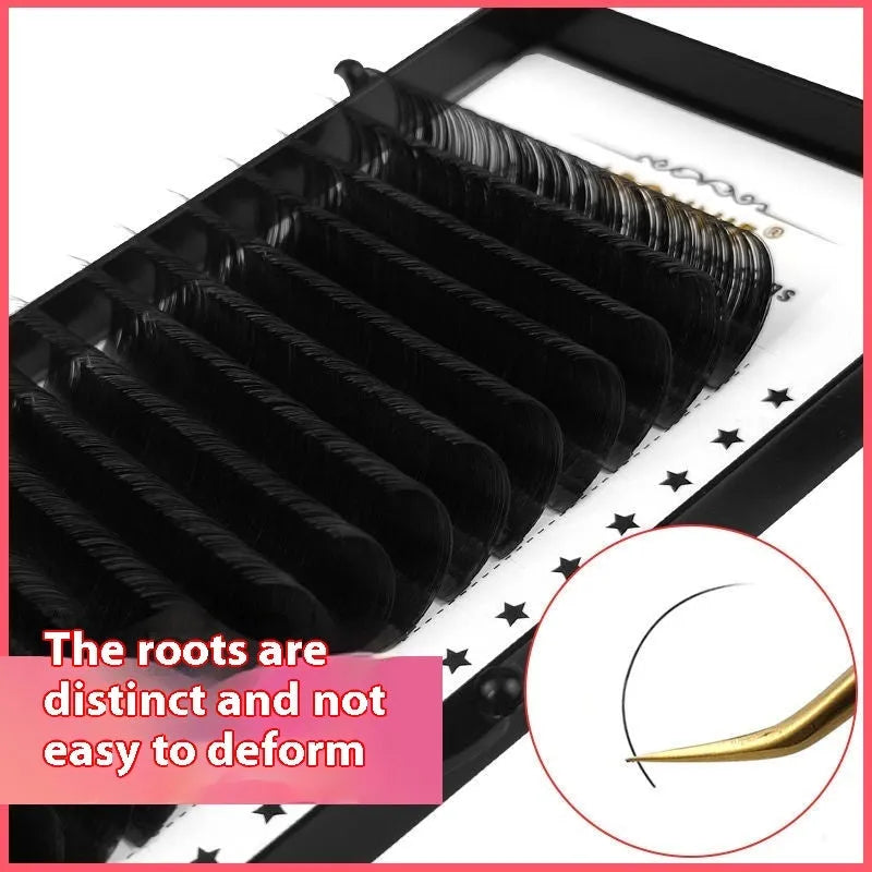 16-row dense false eyelashes made from mink hair with matte round wool finish