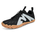 Breathable lightweight outdoor hiking shoes with low-top design and rubber sole in black colour