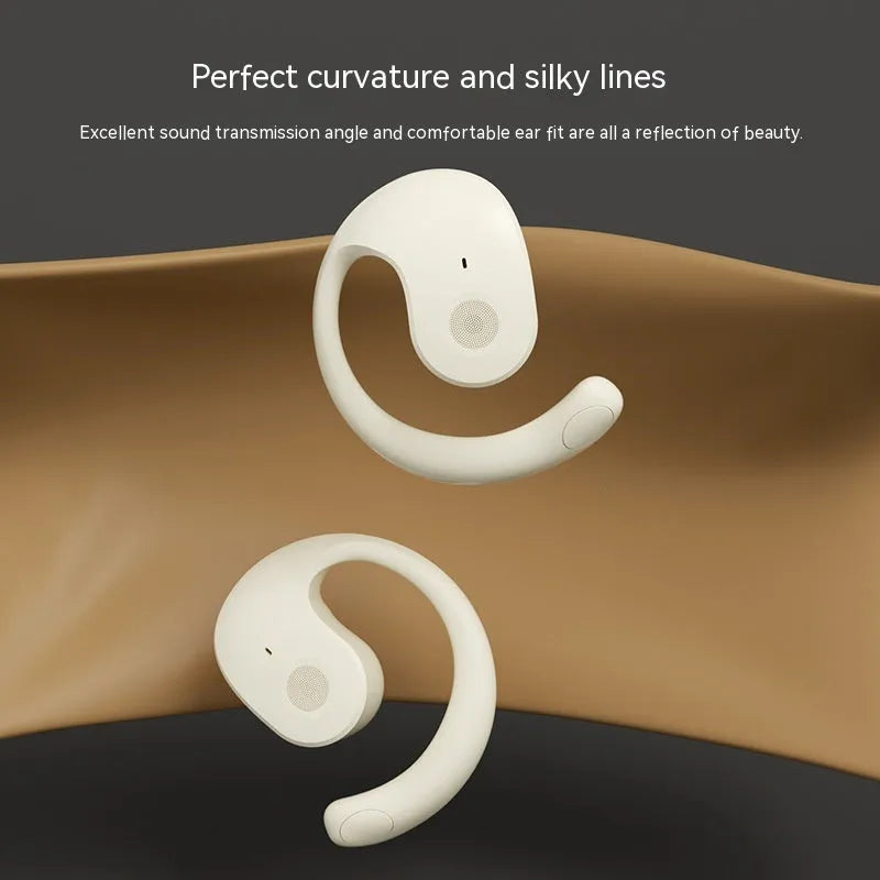 Small Coconut Ball non-in-ear Bluetooth sports headset in black with ear hook fitting