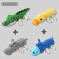 Chewing teeth-cleaning plush pet toy with sound PVC material in crocodile style for dogs