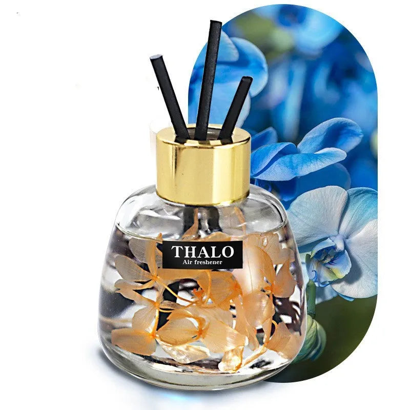 Glass bottle car fragrance ornament for loose incense in choice of six scents.