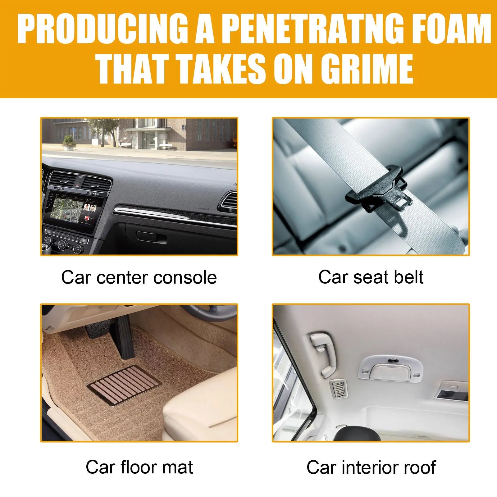 Car multifunction foamed cleaner 100ml set with bottle, sponge, and towel for auto cleaning