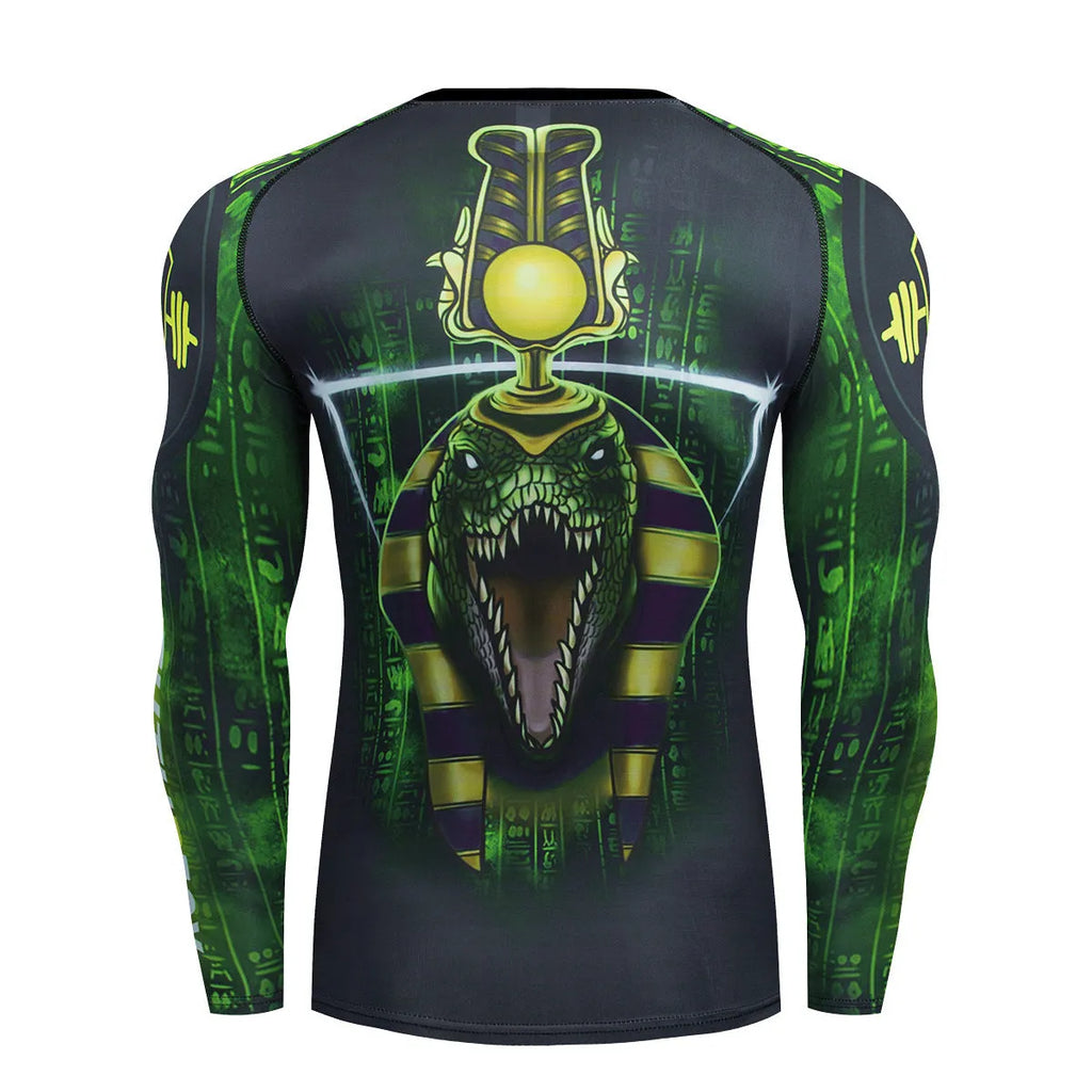 Men's slim-fit printed sports suit with long sleeves, showing top and trousers