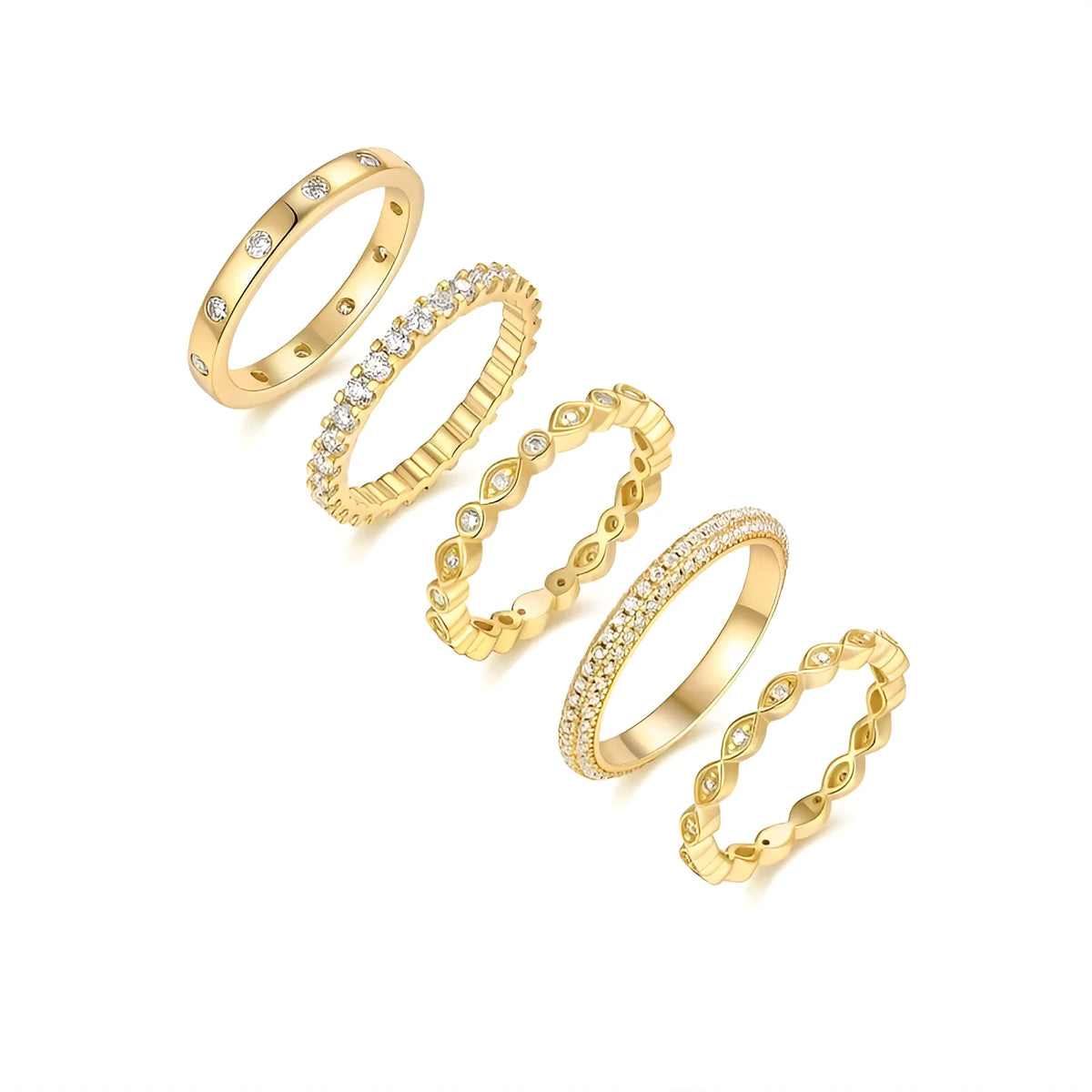 Golden Music moissanite wedding ring set in gold colour on S925 silver with gift box