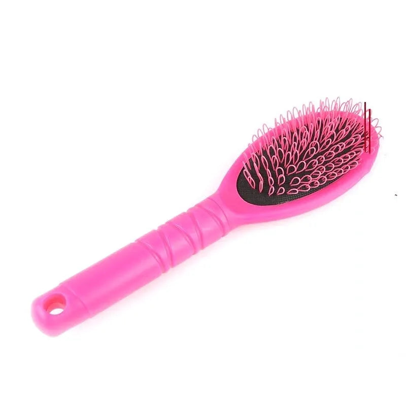 Black plastic ring tooth comb with airbag base for hair extension styling