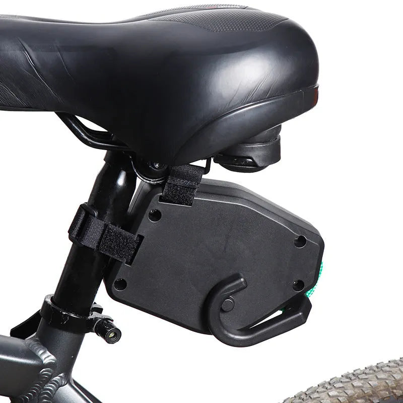Black plastic trailer rope for connecting child trailers to mountain bikes