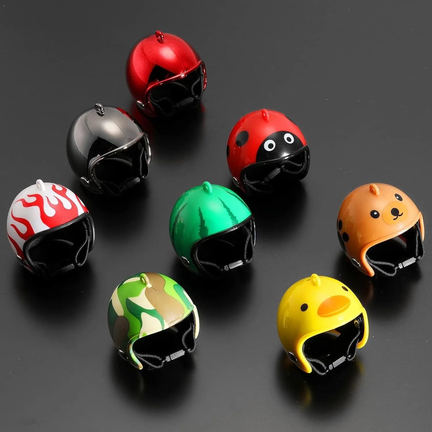 Small pet safety helmet for chickens and birds with adjustable elastic straps
