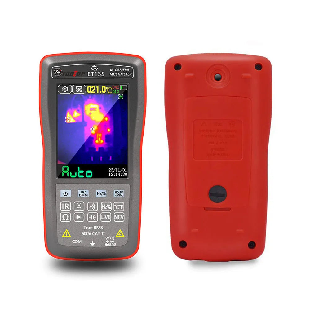 192×192 resolution thermal imaging multimeter with digital display showing thermal image and measurement readings