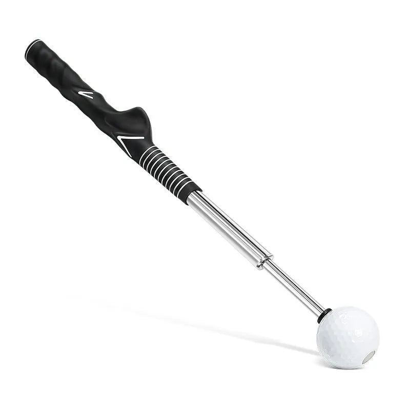 Telescopic stainless steel golf swing simulator in black colour