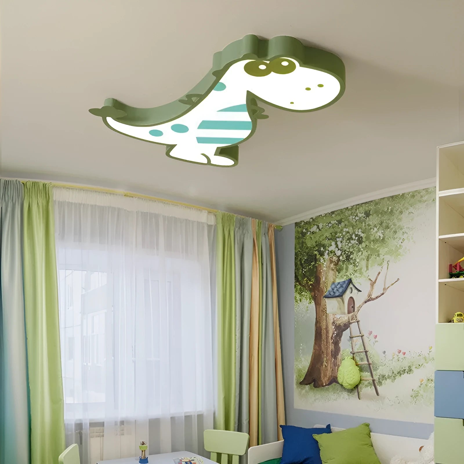 48cm cartoon dinosaur ceiling light with aluminium base and PVC shade