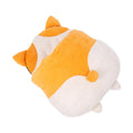 Orange semi-closed cat sleeping bag on a floor, showing its dimensions and sheltered design.