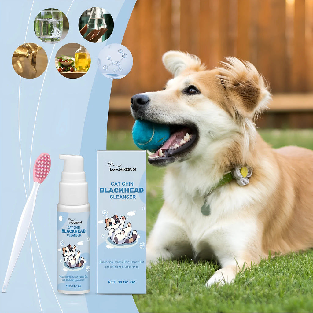 Pet oral cleaning care set with 30g solution and brush for dogs and cats