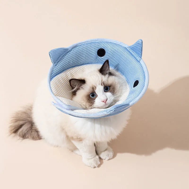 Black soft dog cone for surgery with gentle fabric edge
