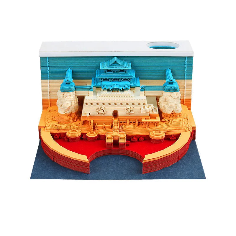 One Piece anime architecture themed sticky notes notepad in 80mm by 45mm size on a desk.