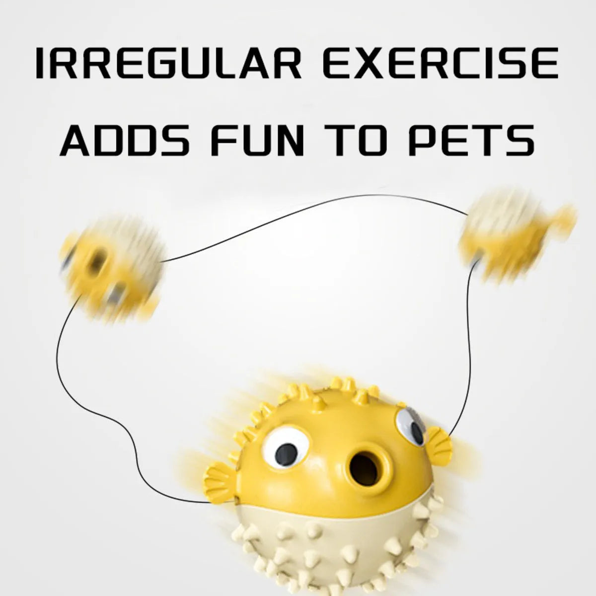 Yellow vinyl fish-shaped dog chew toy with textured surface for tough chewing and dental care.