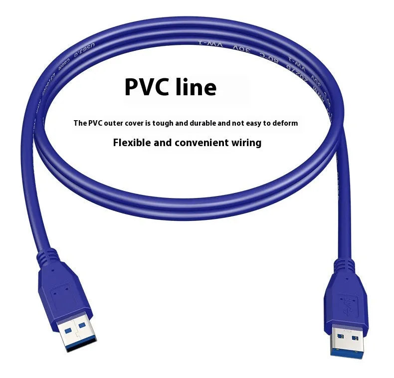 USB 3.0 public-to-public data cable with nickel-plated connectors for mobile hard disk boxes