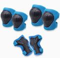 Children's 6-piece protective gear set with black PP shells and mesh fabric for roller skating