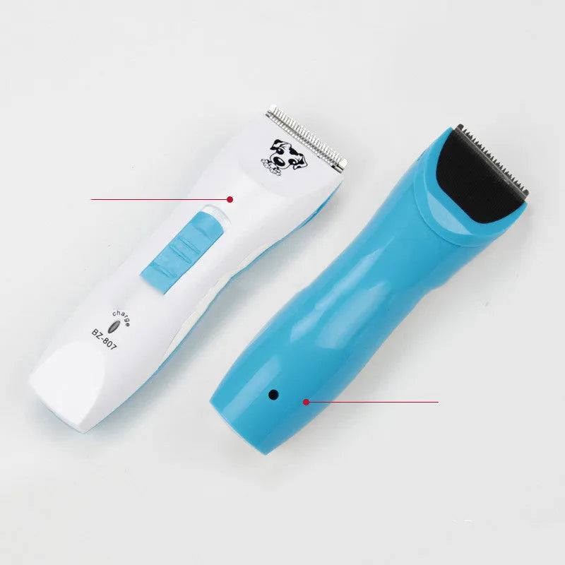 Rechargeable pet hair clipper BZ-807 with four limit combs, stainless steel blade, in blue colour