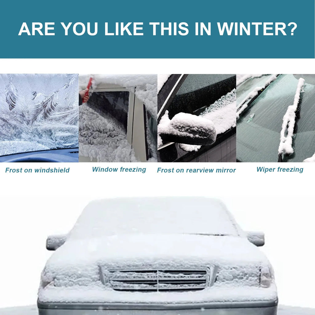 150ml bottle of car windshield defrost and anti-icing spray for winter glass maintenance.