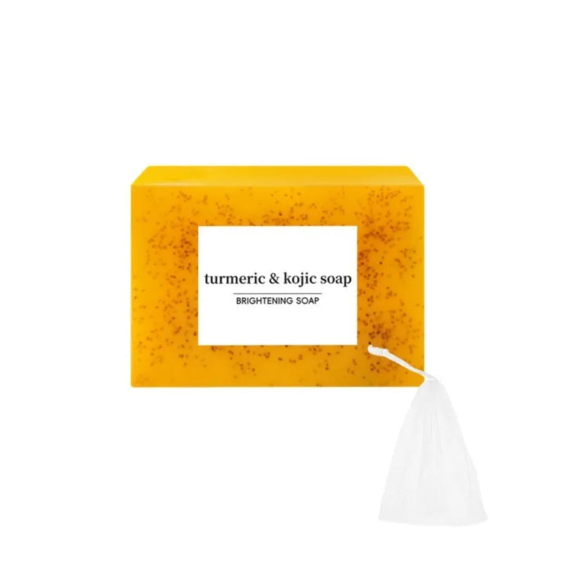 Turmeric cleansing mousse facial kit with ginger soap and 30 pads in white packaging