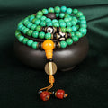 108 polished natural turquoise beads arranged for bracelet making with 8mm round sizing