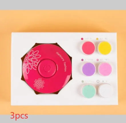 Red and green baby electric nail polisher sets with six grinding heads for newborn grooming