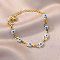 Enamelled lucky beaded bracelet for women with natural zircon chain in Style 2 colour