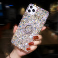 Luxury full diamond acrylic phone case for Samsung Galaxy with colourful finish and bracket