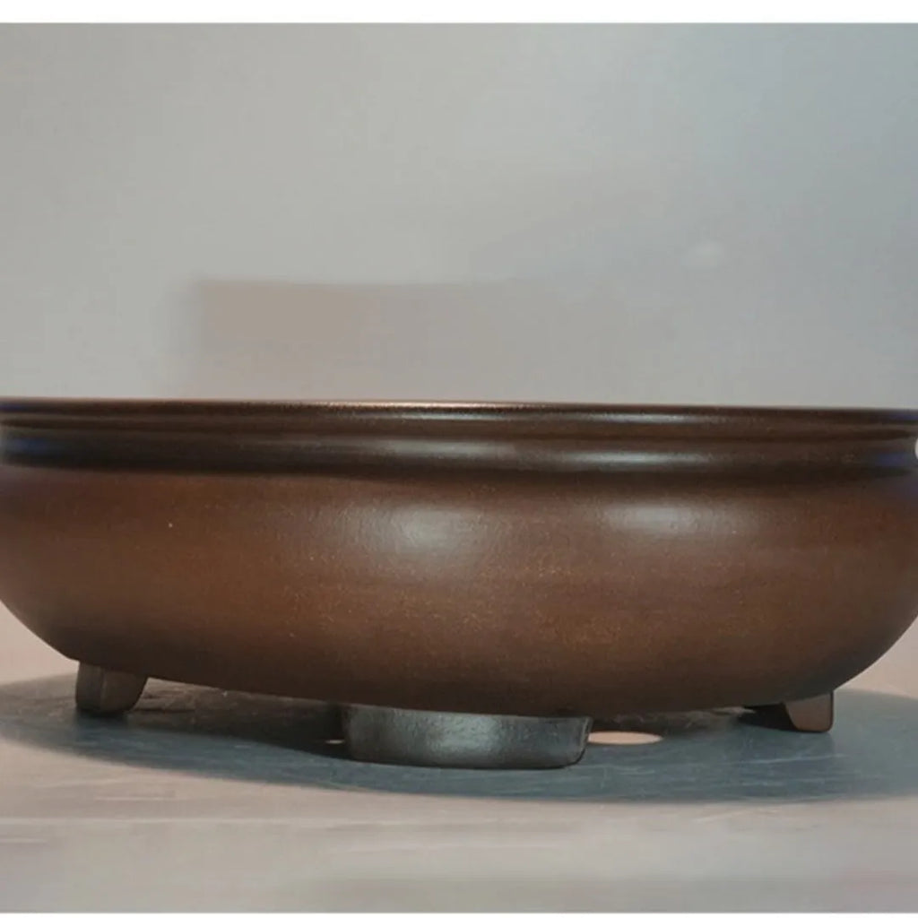 Handmade purple clay desktop flowerpot with classical design measuring 58cm long