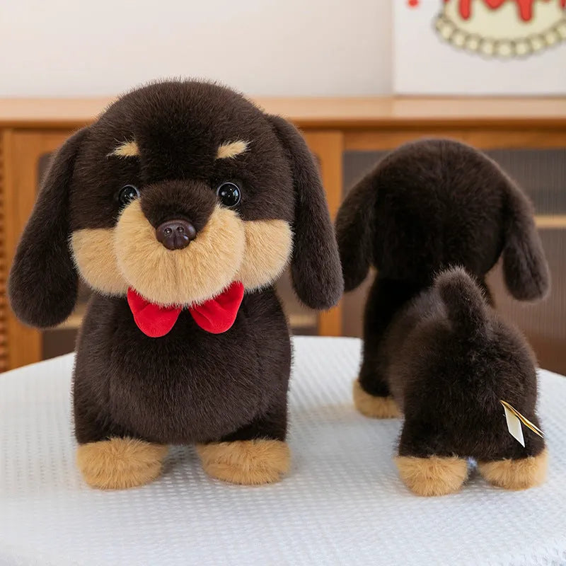 Sausage dog long pillow plush toy in 35cm, 45cm, and 65cm sizes for leg support and sleeping.