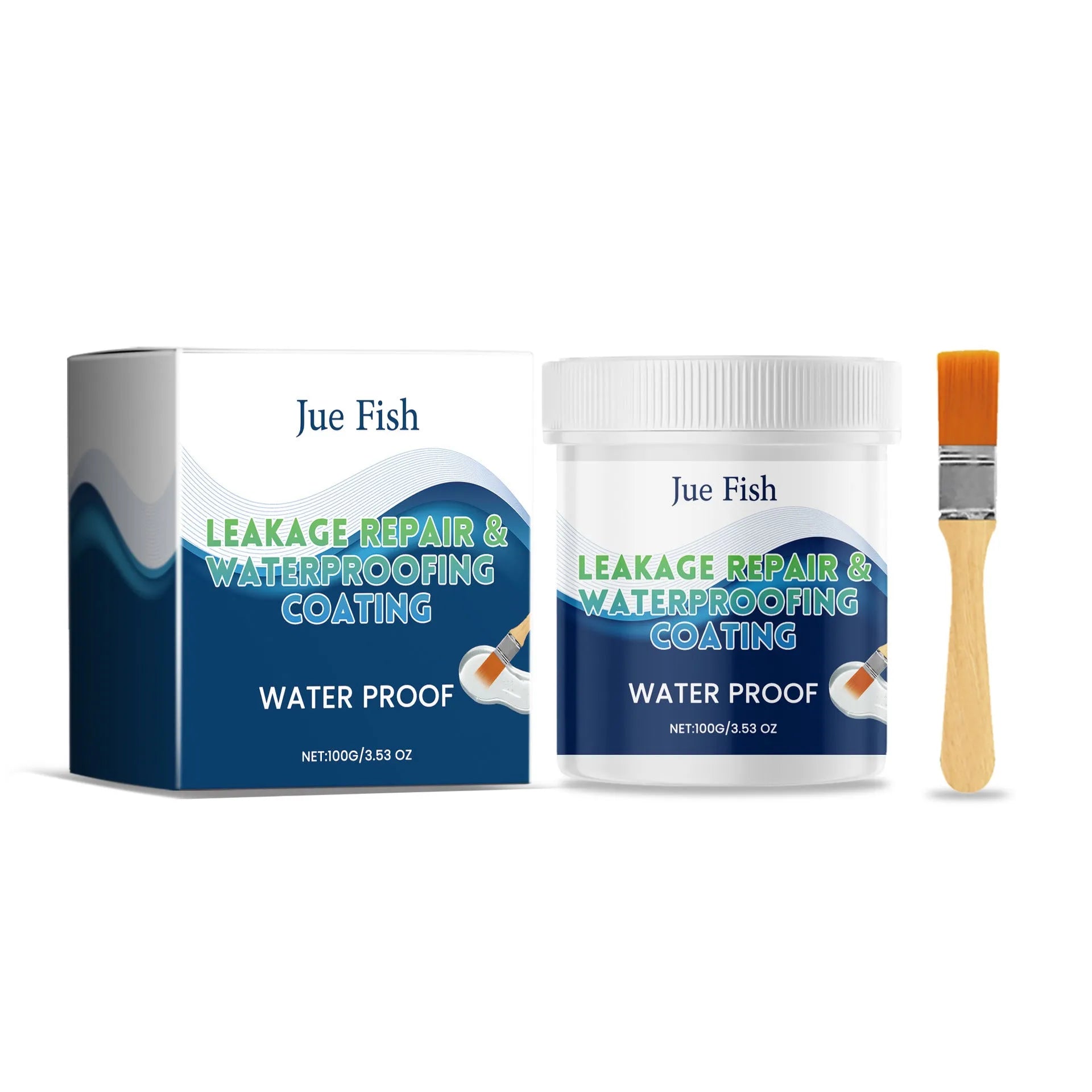Multi-purpose leak-repairing paint 100g with brush suitable for roof and wall asphalt waterproofing