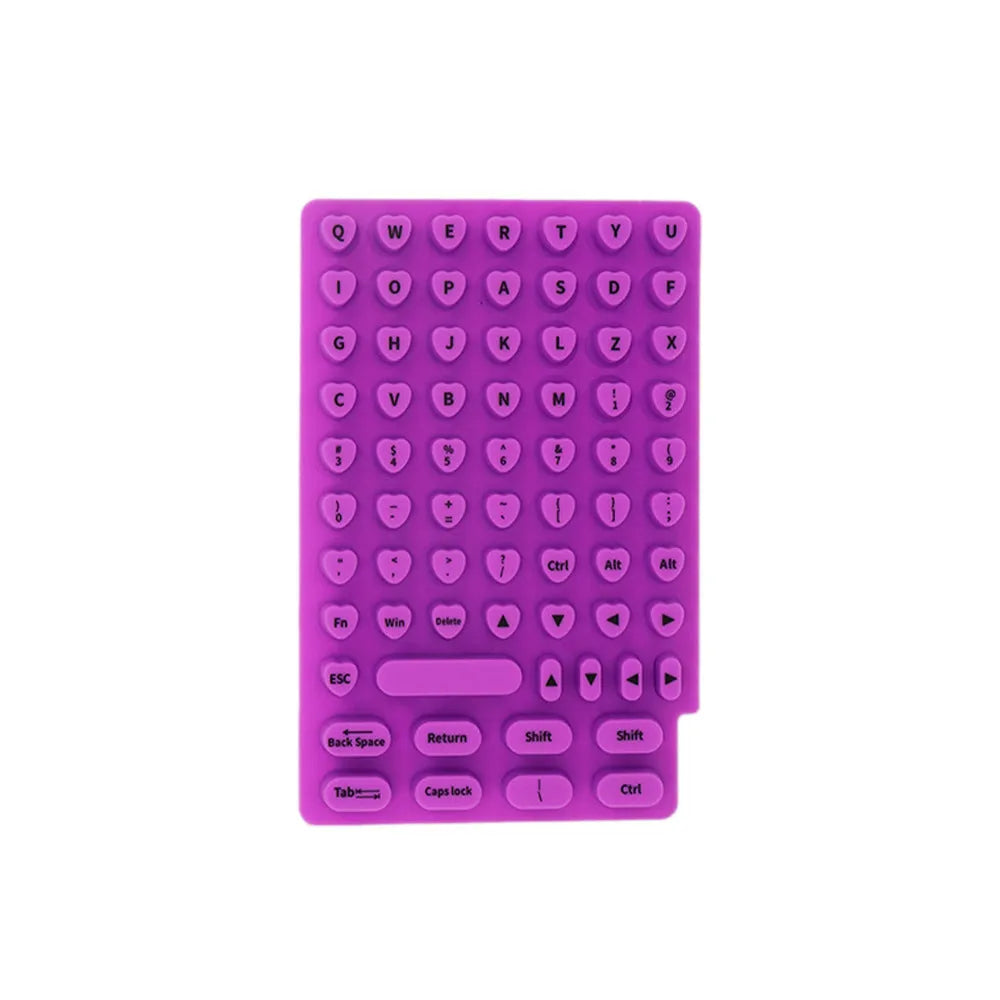 Set of anti-static silicone key cap stickers for long nails in black, clear, mint green, pink, purple, 70-piece keyboard cover