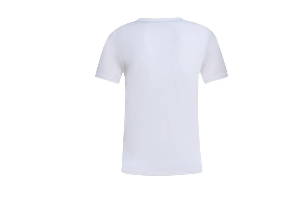 White cotton overalls with round neck and short sleeves in loose pullover style