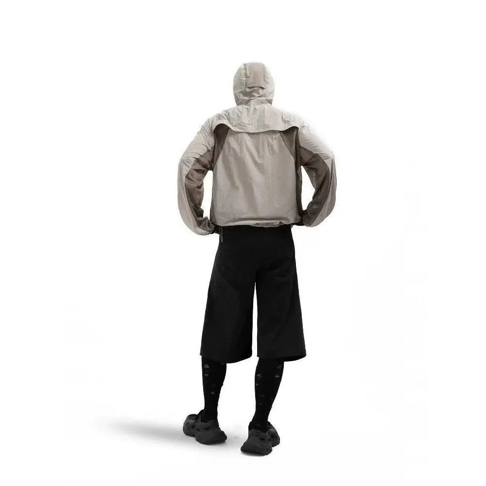 Mesh stitching thin UV protection sun protective clothes in desert brown, light grey, red, and blue colours