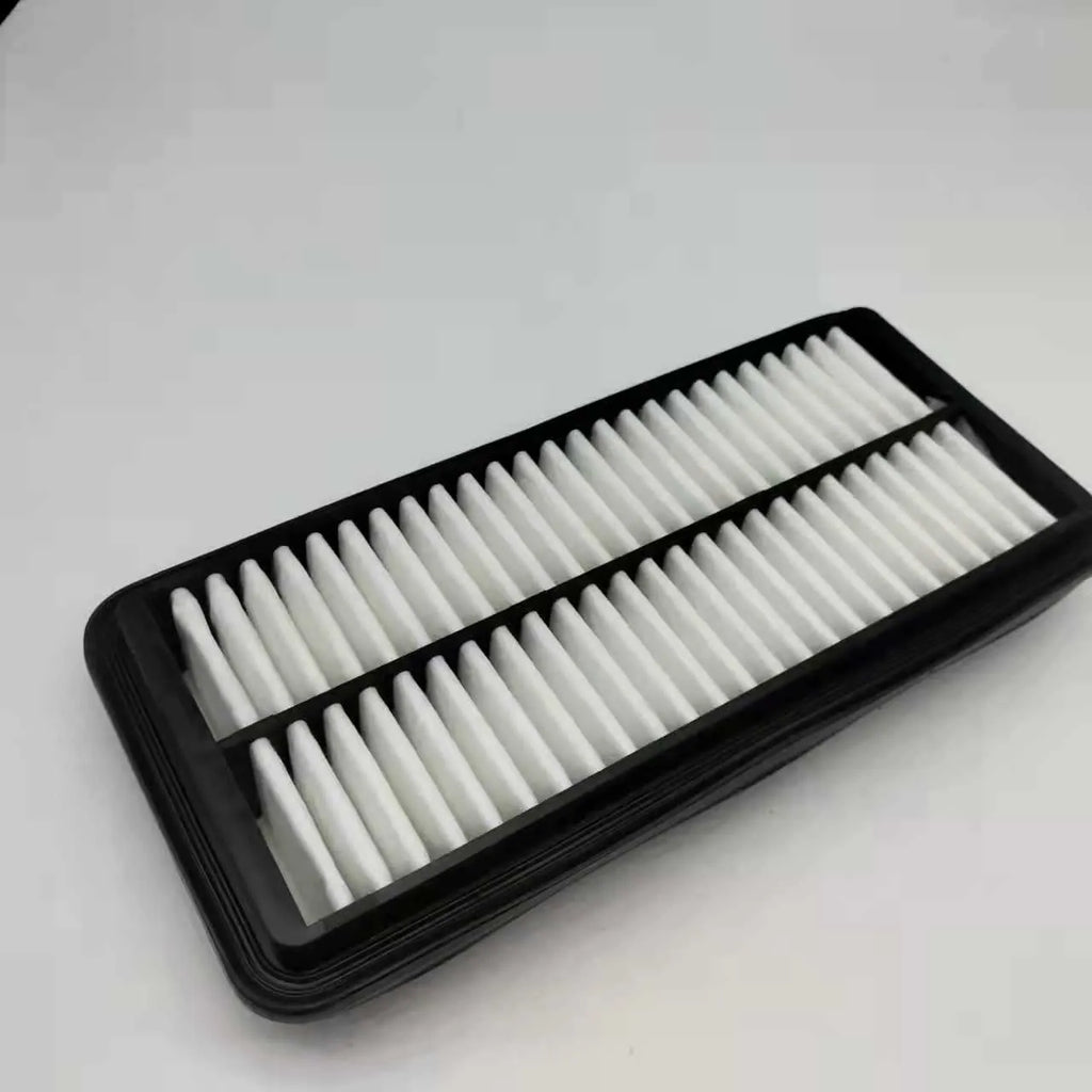 Black Hyundai car air filter showing 256mm diameter 113mm width 40mm thickness dimensions