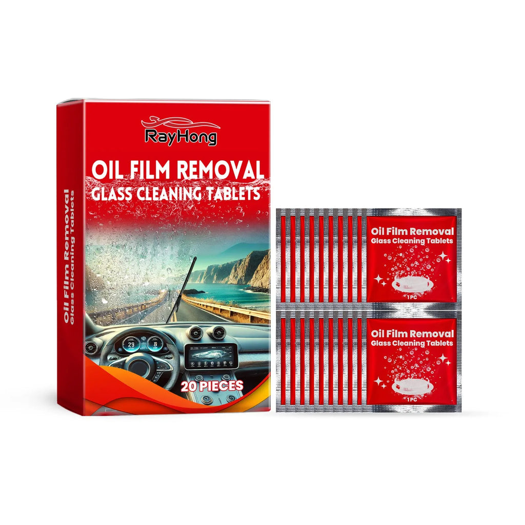 Car wiper oil film cleaning plate 20 pieces 6 x 6 cm with disodium EDTA and sodium bicarbonate