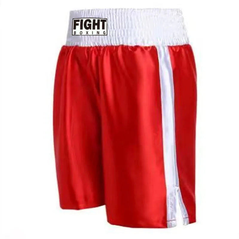 Boxing training shorts with contrasting waistband stripes in multiple colour options