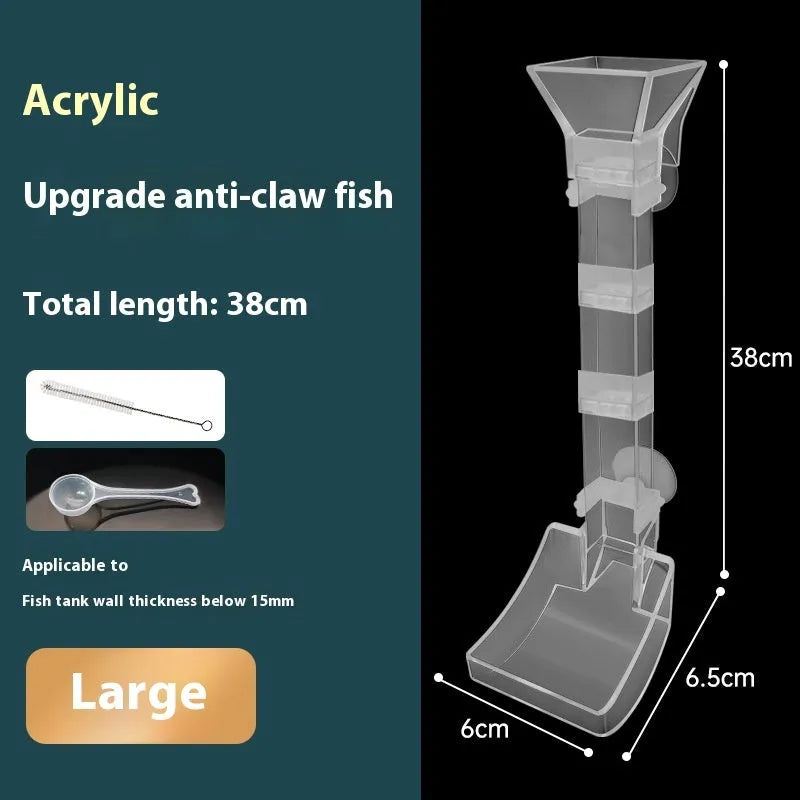 Aquarium precise feeding dish set with plastic feeding tubes, cleaning brush and feed spoon