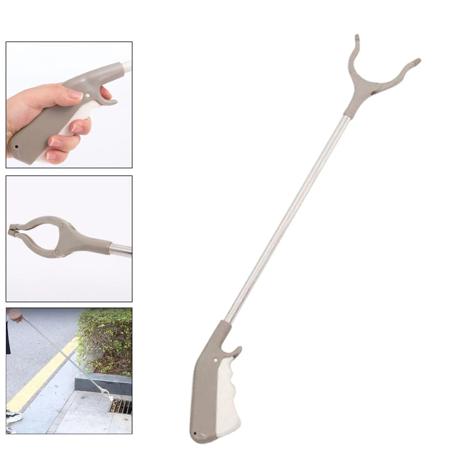 40cm stainless steel garbage picker pliers with plastic handle for outdoor litter collection