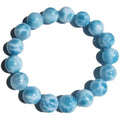 Blue bodhi bracelet with natural sea-pattern crystal stones and pearl accents in Maillard style