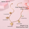 Stainless steel necklace with an 18K gold electroplated geometric pendant on an adjustable chain.