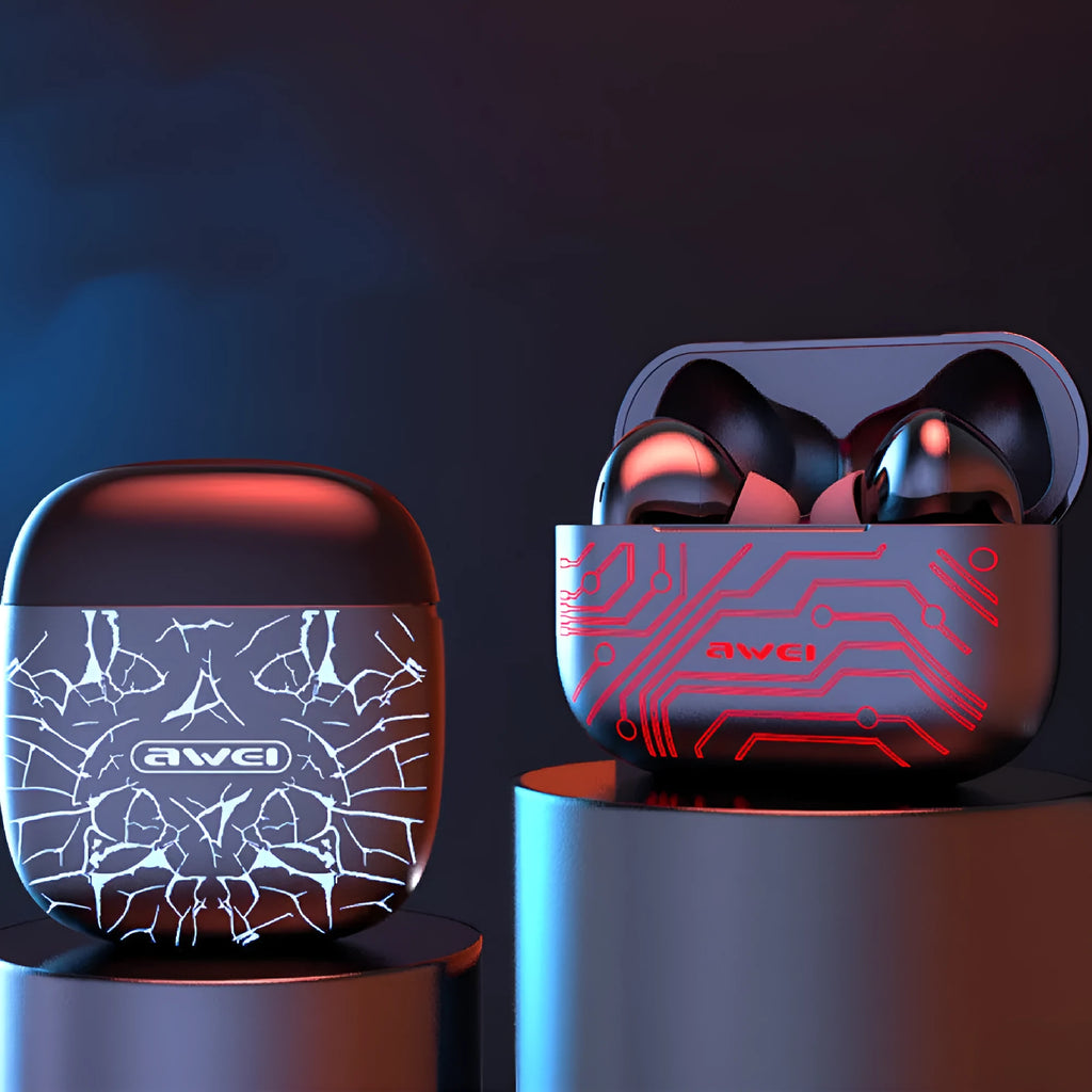 Private Model TWS e-sports Bluetooth wireless headset with Jerry chip, plastic housing, and breathing light on side