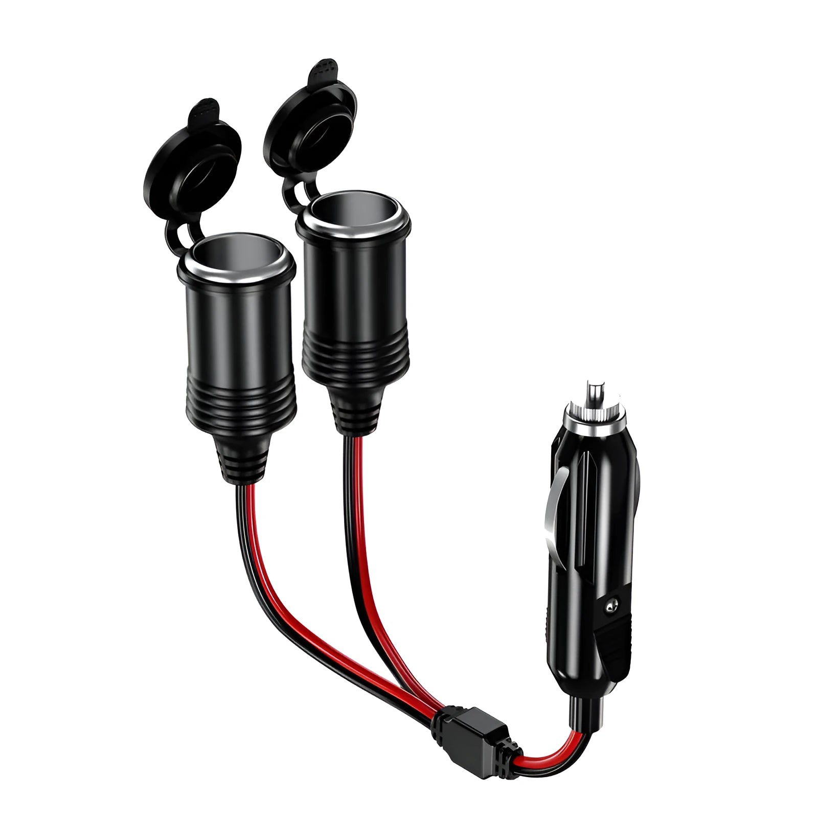 Car 12V 24V cigarette lighter extension cable Y8 one drag two 15cm wire Bakelite splitter